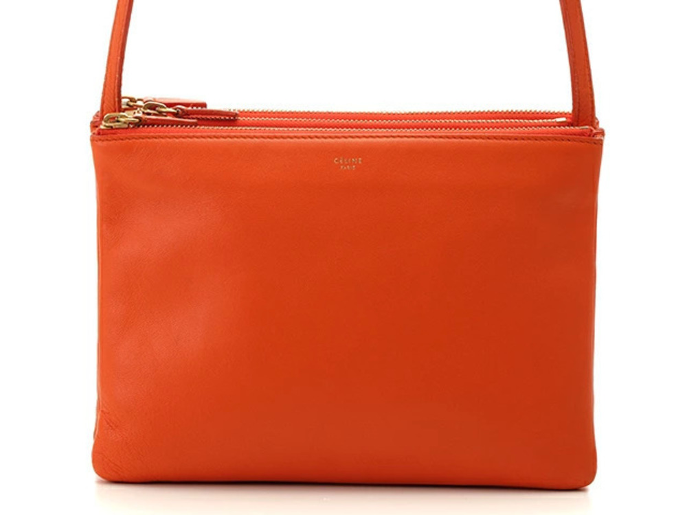 Celine Trio Shoulder Bag Calfskin Orange